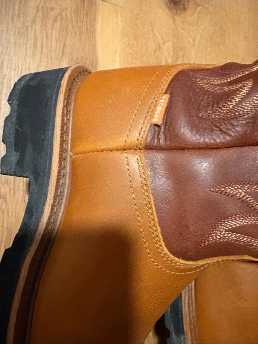 Tecovas Two-Tone Brown Leather Composite Toe Boot